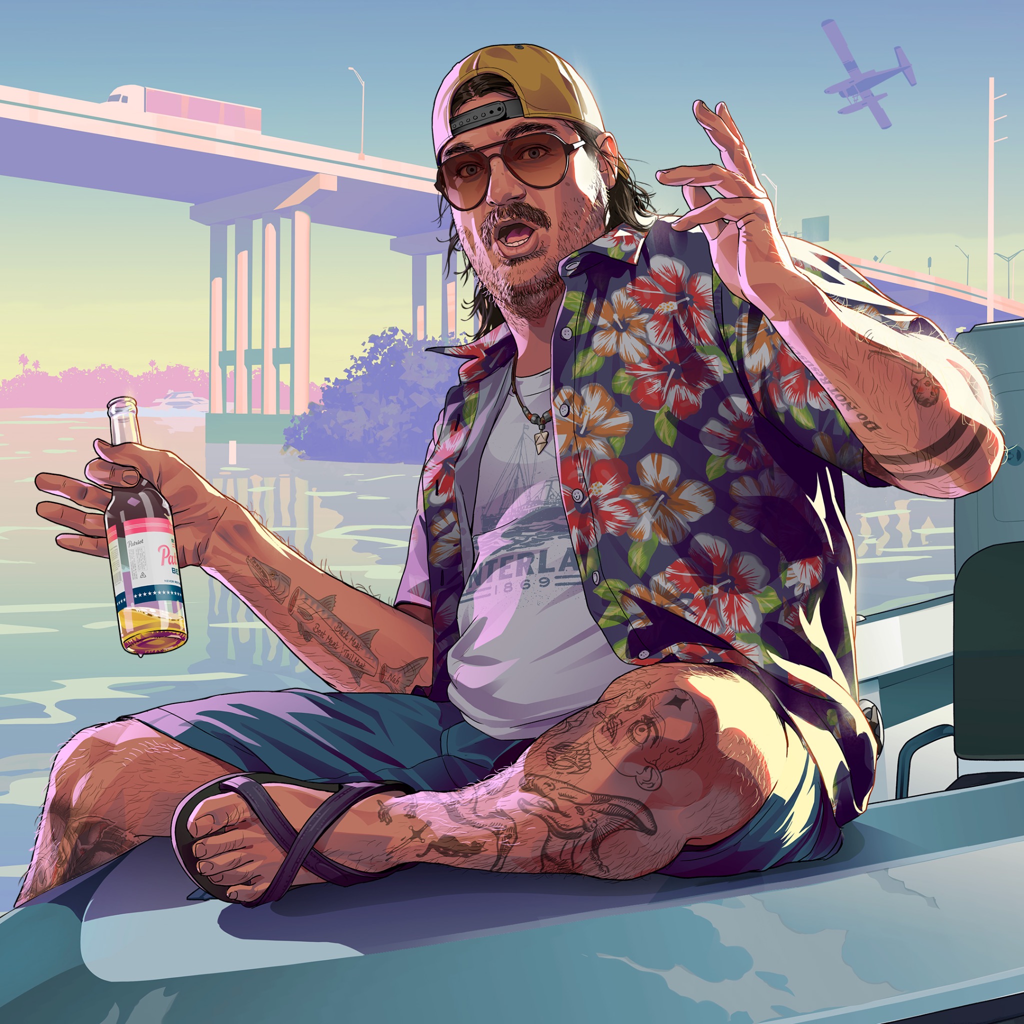 Cal Hampton — illustration GTA VI